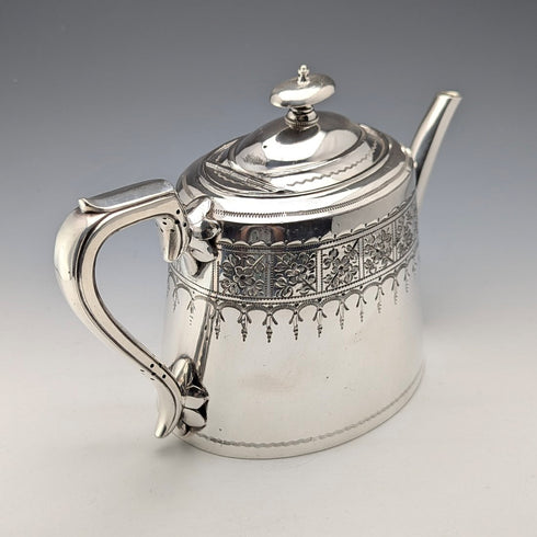 約 1900 年英國古董鍍銀茶壺 Walker & Hall